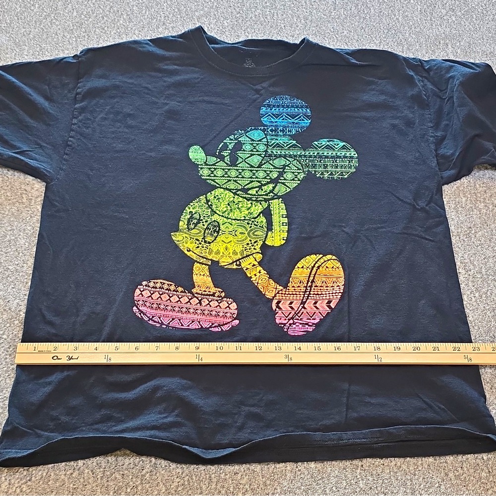Gildan Disney Mickey Mouse Black Multicolor Graphic T-Shirt Adult Unisex XL